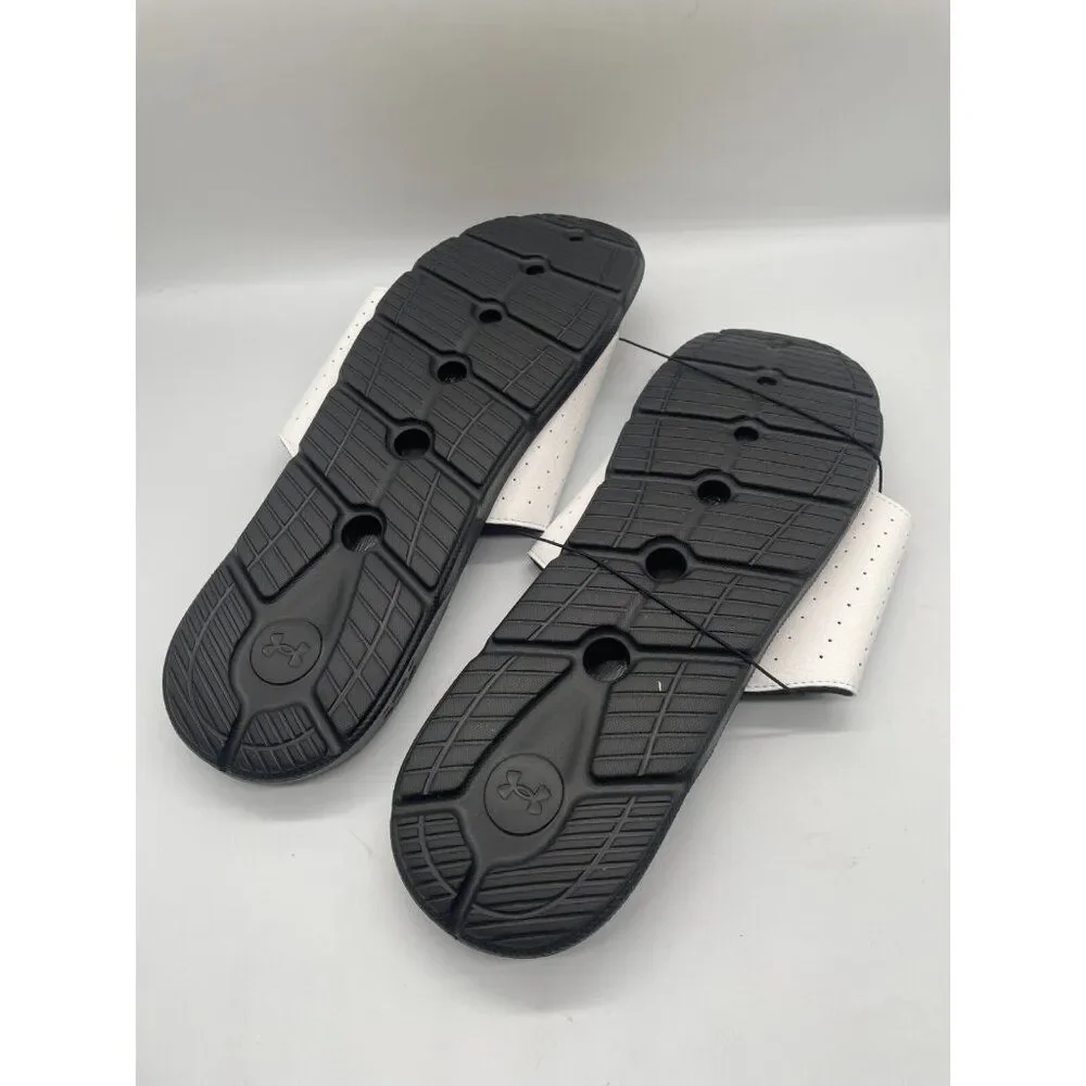 Under Armour Ignite Pro 3026023-003 Mens US 17 Slide Sandals Black White Slip On